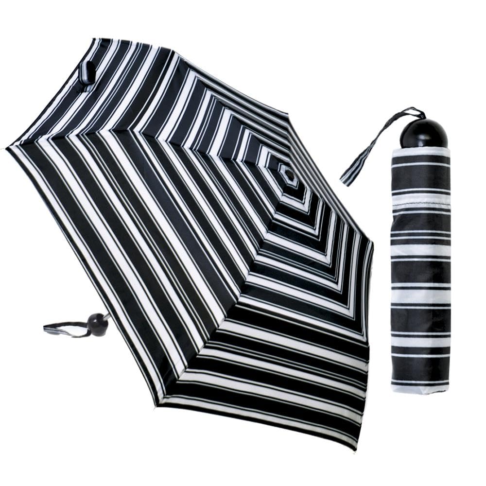 A2Z Supermini Umbrella Assorted Monochrome Spot Stripe Floral Designs Ergonomic Ball Handle Compact Traveling Small Folding Brolly Windproof Durable Canopy Rainproof Sun Resist Outdoor Portable Shade
