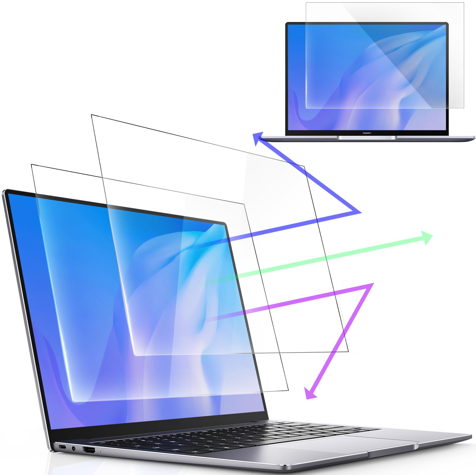 2 Unità di Protezione Schermo per 16 Pollici 16:10 Aspetto, Anti-luce Blu Pellicola Protezione Schermo Premium Per Schermo PC Monitor Anti Riflessi Protezione Schermo per Computer Portatile 16 Pollici
