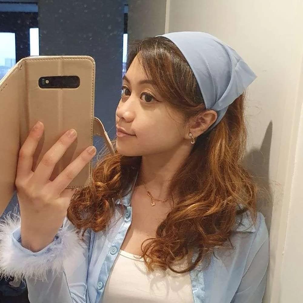 6 Pack Hair Scarf Headband for Women Elastic Bandana Head Scarf Large Boho Triangle Kerchief with Clips Non Slip Scarves - Image 2