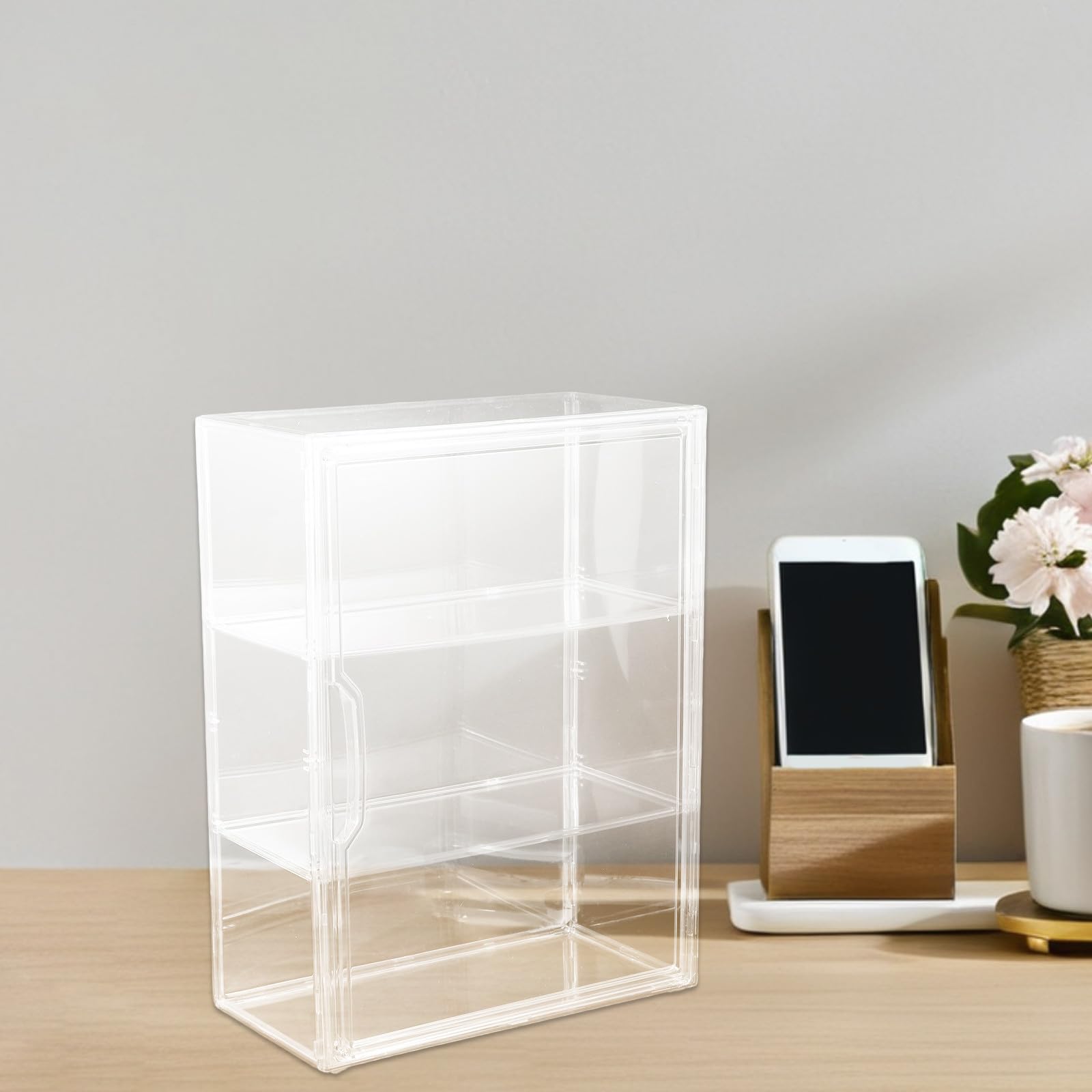 Artibetter Vitrina Estuche Transparente Acrílica Magnética Apilable para Miniaturas Coleccionables para Figuras y Ambientación del Hogar