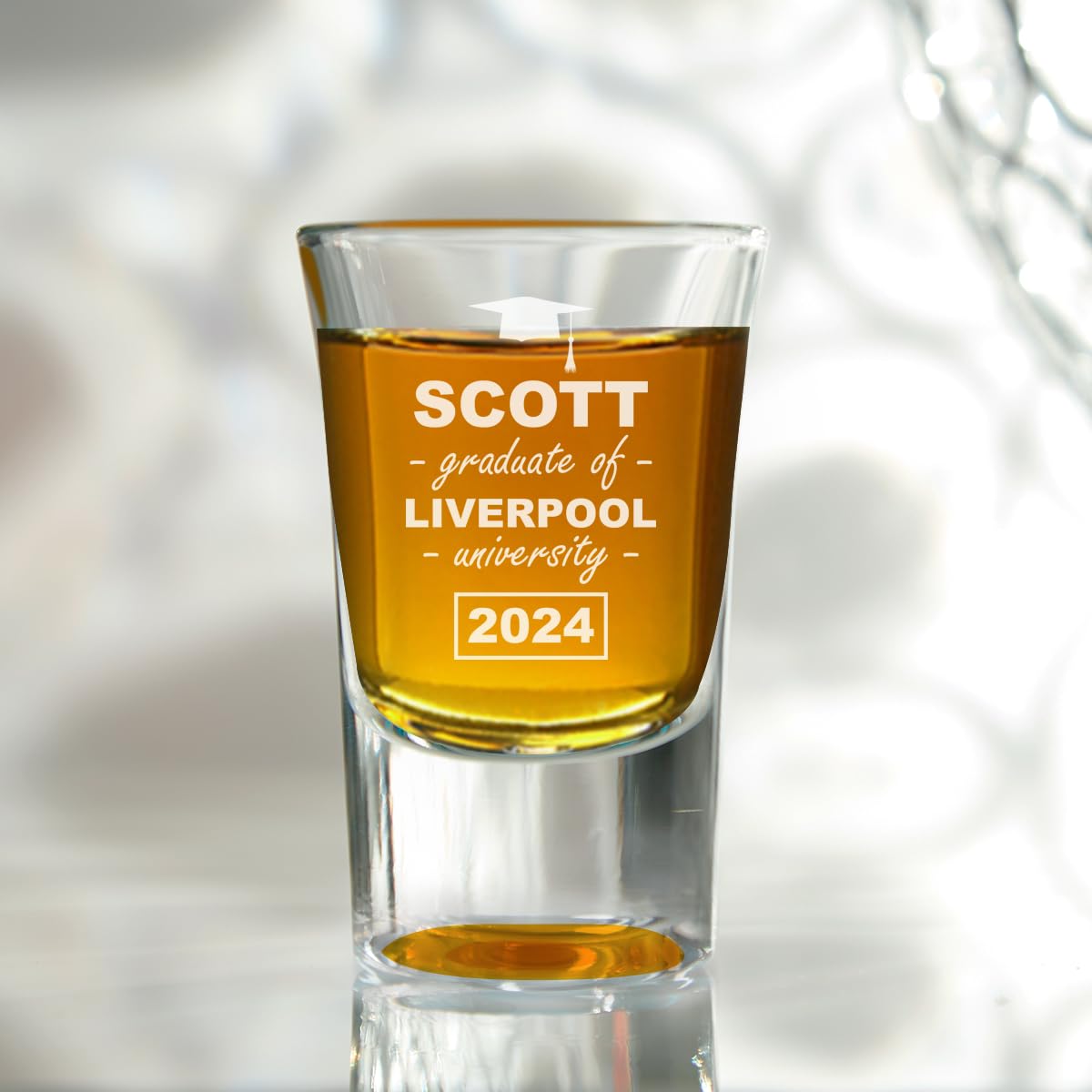 BGExpress Personalised Graduation Shot Glass - Graduate Conical Shot Glass Gifts for Him Her