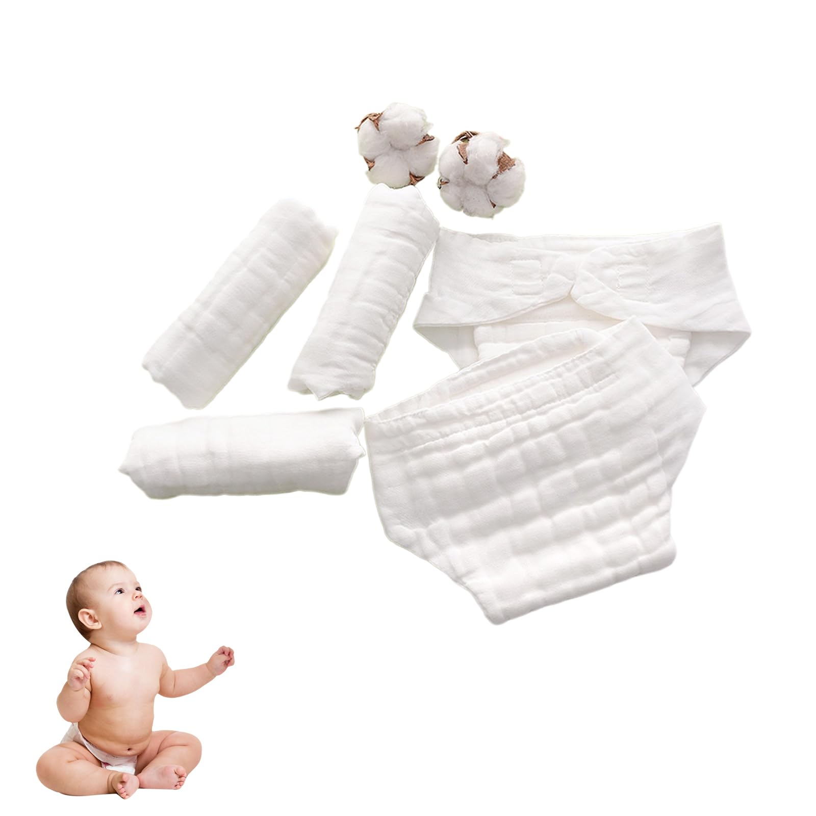 Amazon.co.jp: YAYAMIYA 布おむつ 成形おむつ 赤ちゃん用 5枚入 無添加