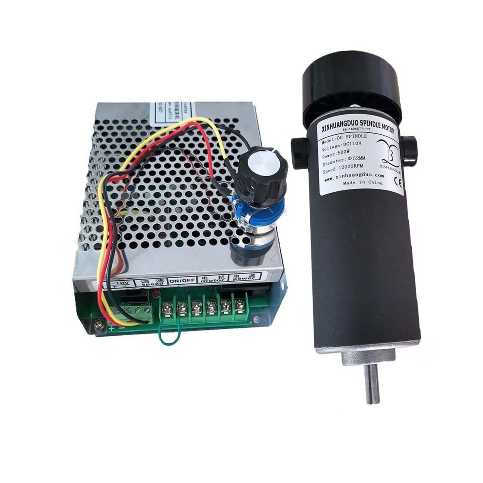 Mooilko Package 4 Air Cooled 0.5Kw Cnc Spindlemotor Kit Motor + Fan 500W Spindle Motor + Power Supply Speed Governor For Engraving Smooth Running(Package 4)