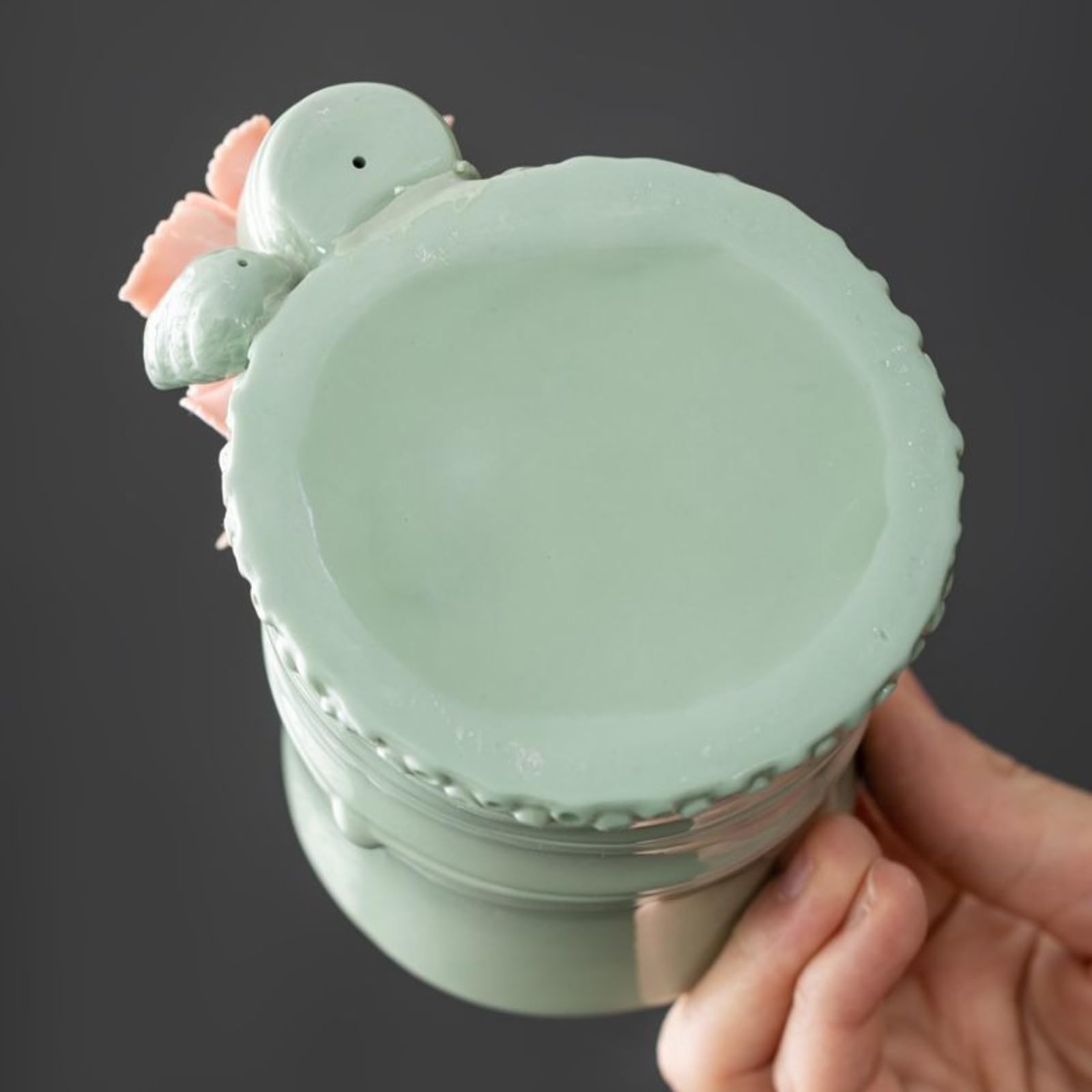 Celadon Stifthalter, handgefertigt, 12,2 cm, chinesischer Stil, Mao-Stifthalter