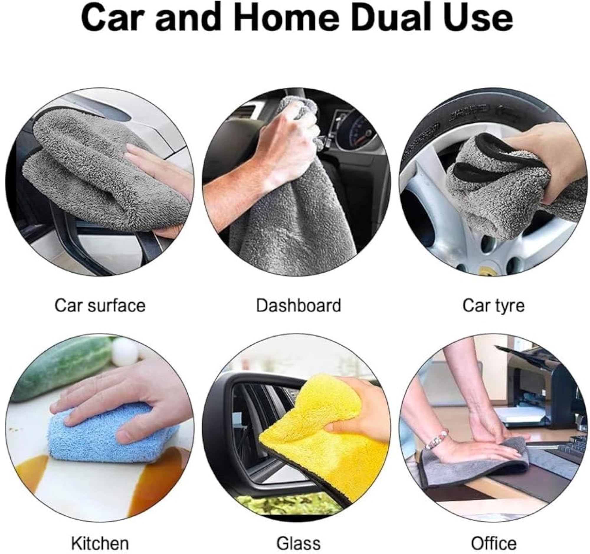 Extra Absorbent Microfiber Cleaning Cloth 800 GSM, All-in-One Solution