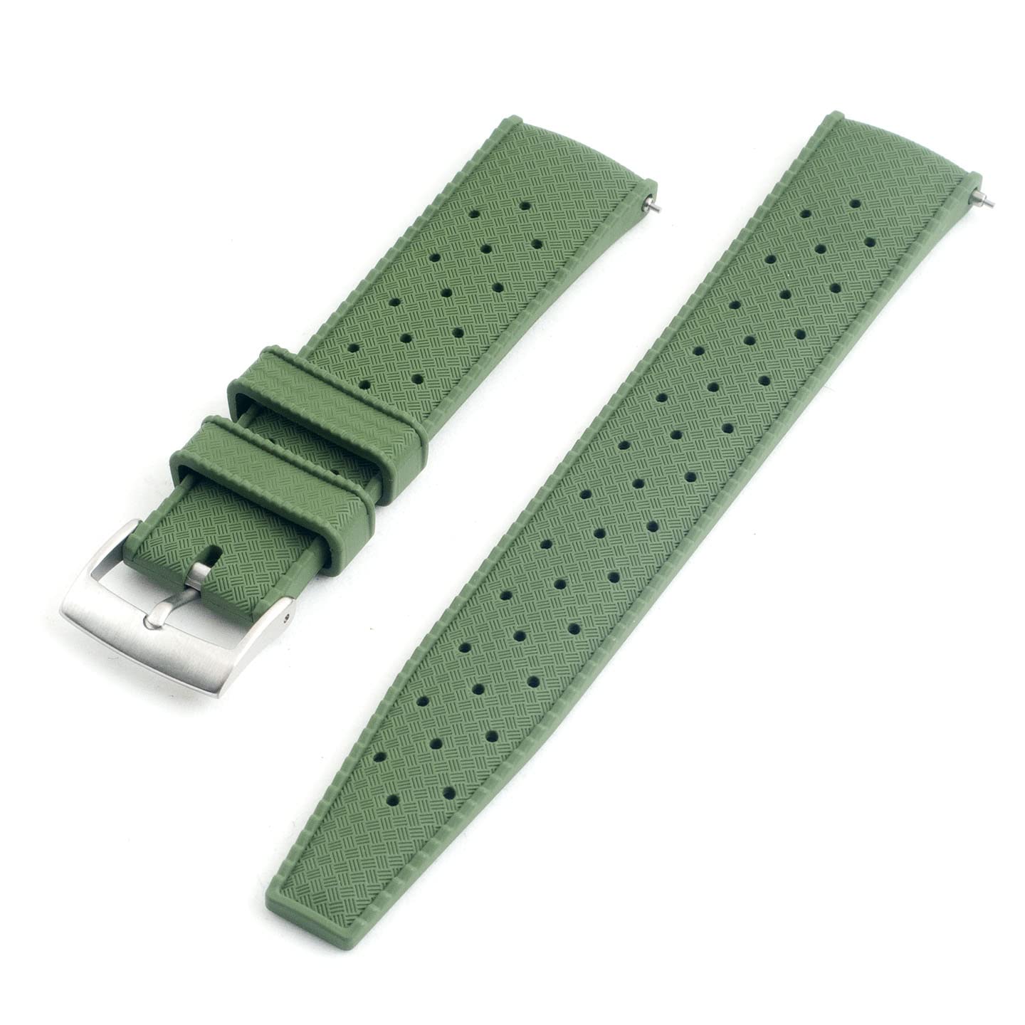 StrapHabit Quick Release Tropical Style FKM Rubber Watch Strap Band 18mm, 19mm, 20mm, 21mm, 22mm