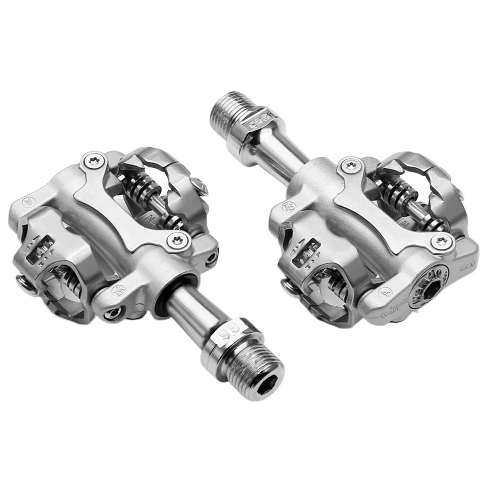 Genérico Compatible con Pedales de Bicicleta automáticos wellgo W01 - Pedales de aleación de Aluminio ultraligeros con Eje CR-MO de 9/16" con Tacos for Bicicletas MTB y Touring,Piezas