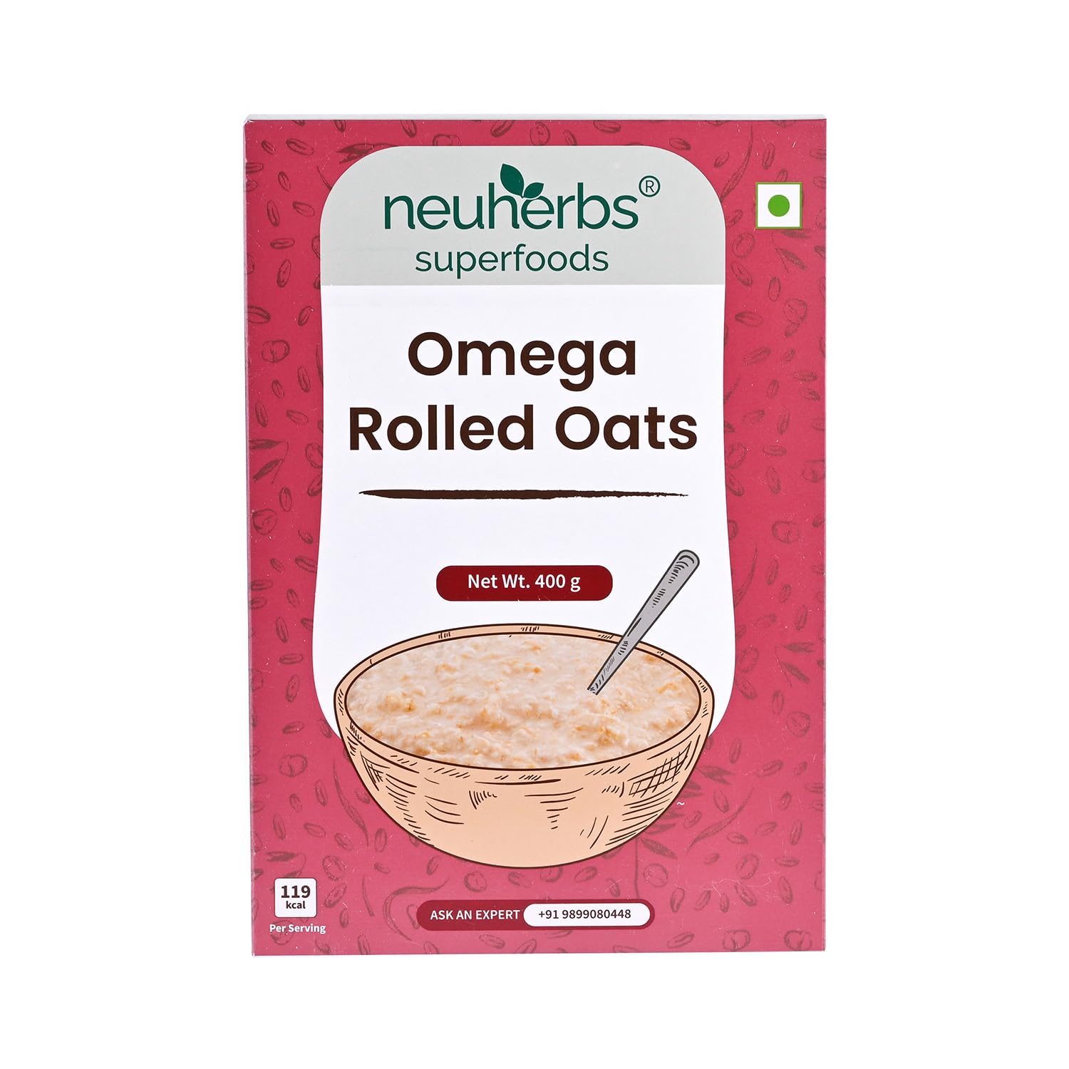 Neuherbs Omega Rolled Oats 400g - Protein Oats | Cereal for Breakfast | Diet Food | Healthy Cereal | 100% Natural Wholegrain | Easy to Cook (B09C1XLQN7) Amazon Price History, Amazon Price Tracker