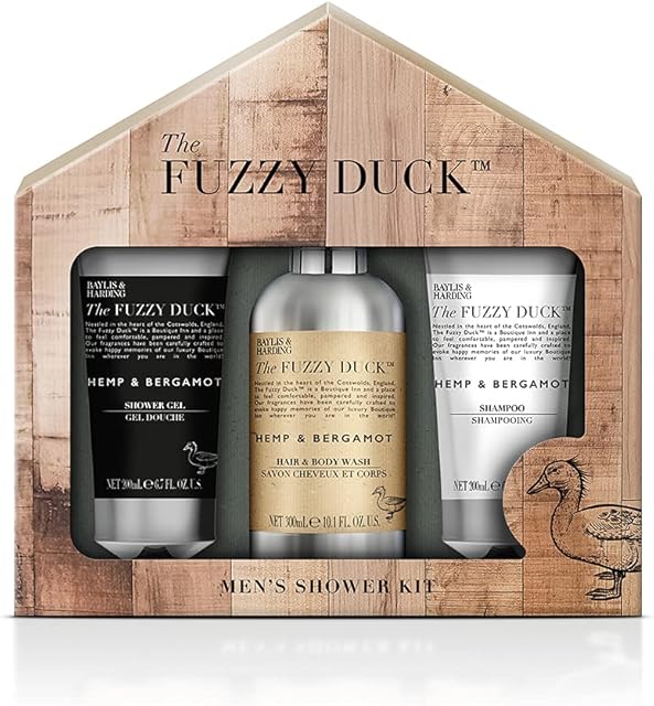 Baylis & Harding The Fuzzy Duck Men's Hemp & Bergamot Luxury Trio Grooming Gift Set - Vegan Friendly
