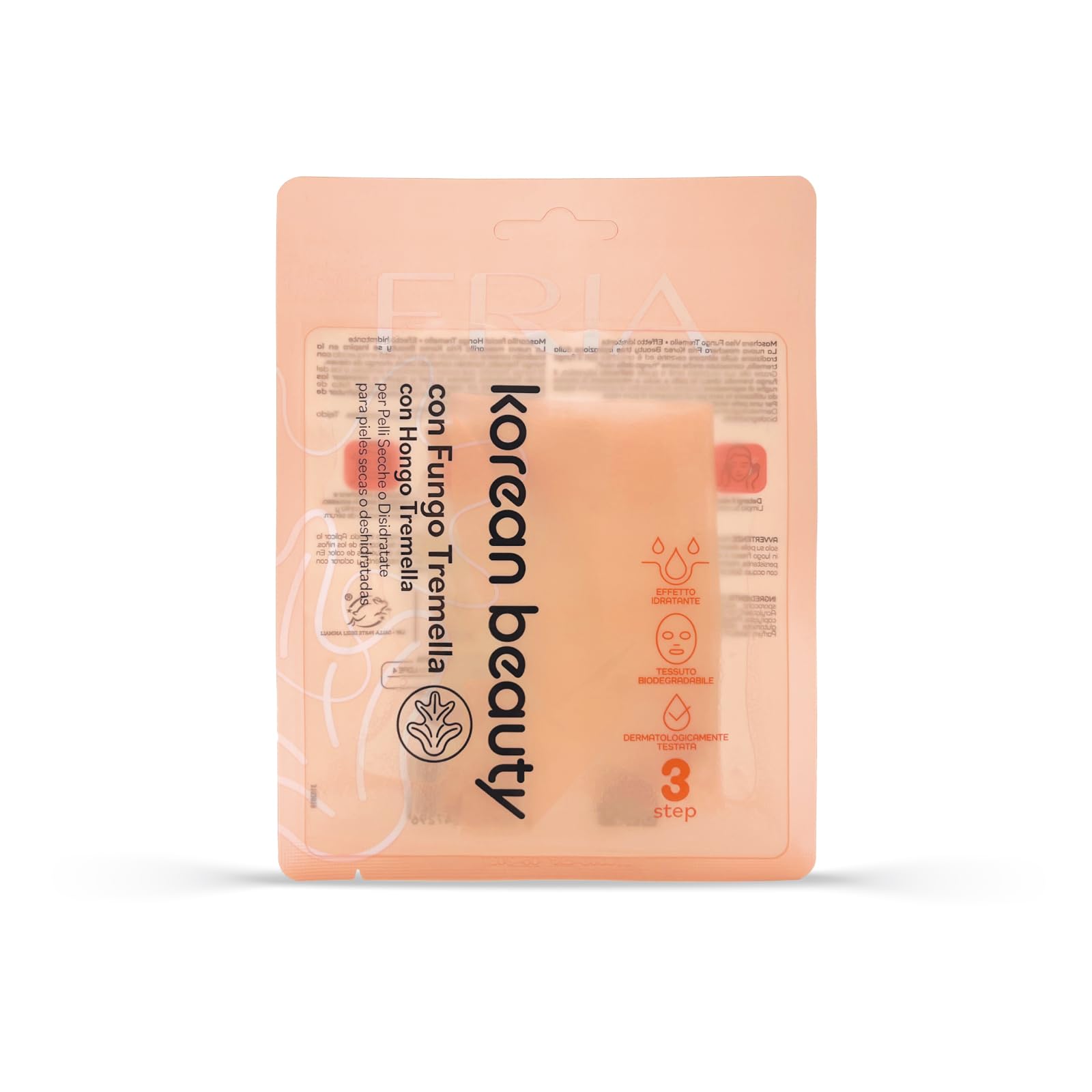 Fria Korean Beauty Maschera Viso Effetto Idratante, con Fungo Tremella Ideale per Pelli Secche o Disidratate, Dermatologicamente Testata, Confezione da 1 Maschera