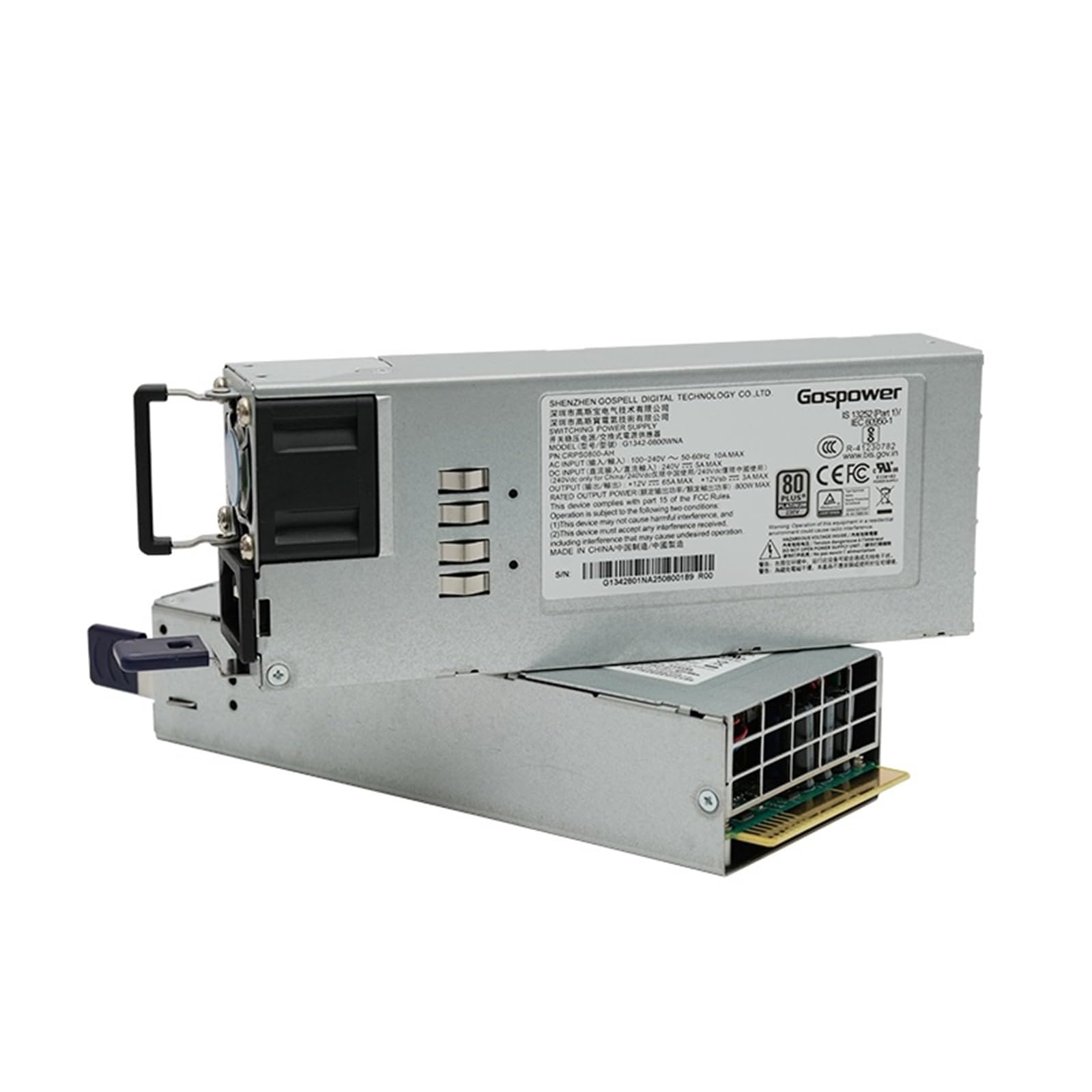 Fuente de alimentación redundante de Platino de Alta eficiencia, 550W, 800W, 1300W, 1600W, 2000W, 80Plus, módulo CRPS, Fuente de alimentación for Servidor(1600W,Only Cage)