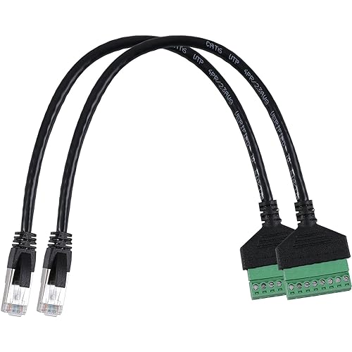 Adaptador de bloque de terminales de tornillo RJ45 macho a 8 pines para extensor Ethernet Cat5 Cat6 Cat7 CCTV Internet digital, enchufe macho RJ45 a