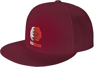 Flower Bahraini Bahrain Flag Cool Hip Hop Hats Black Flat Bill Trucker Hat