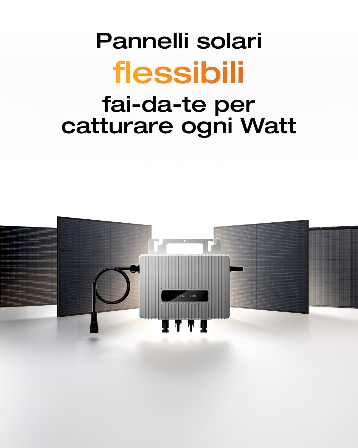 EcoFlow STREAM Micro inverter, inverter solare intelligente Wi-Fi per centrali elettriche da balcone, inverter PV per 2 pannelli solari, IP67 impermeabile, MPPT integrato, controllo app