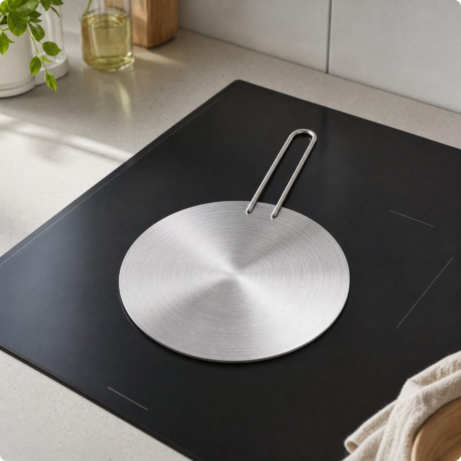 Placa Difusora Acero Inoxidable Resistente Difusor Térmico Acero Inoxidable Versátil para Cocina a Gas, 20 CM
