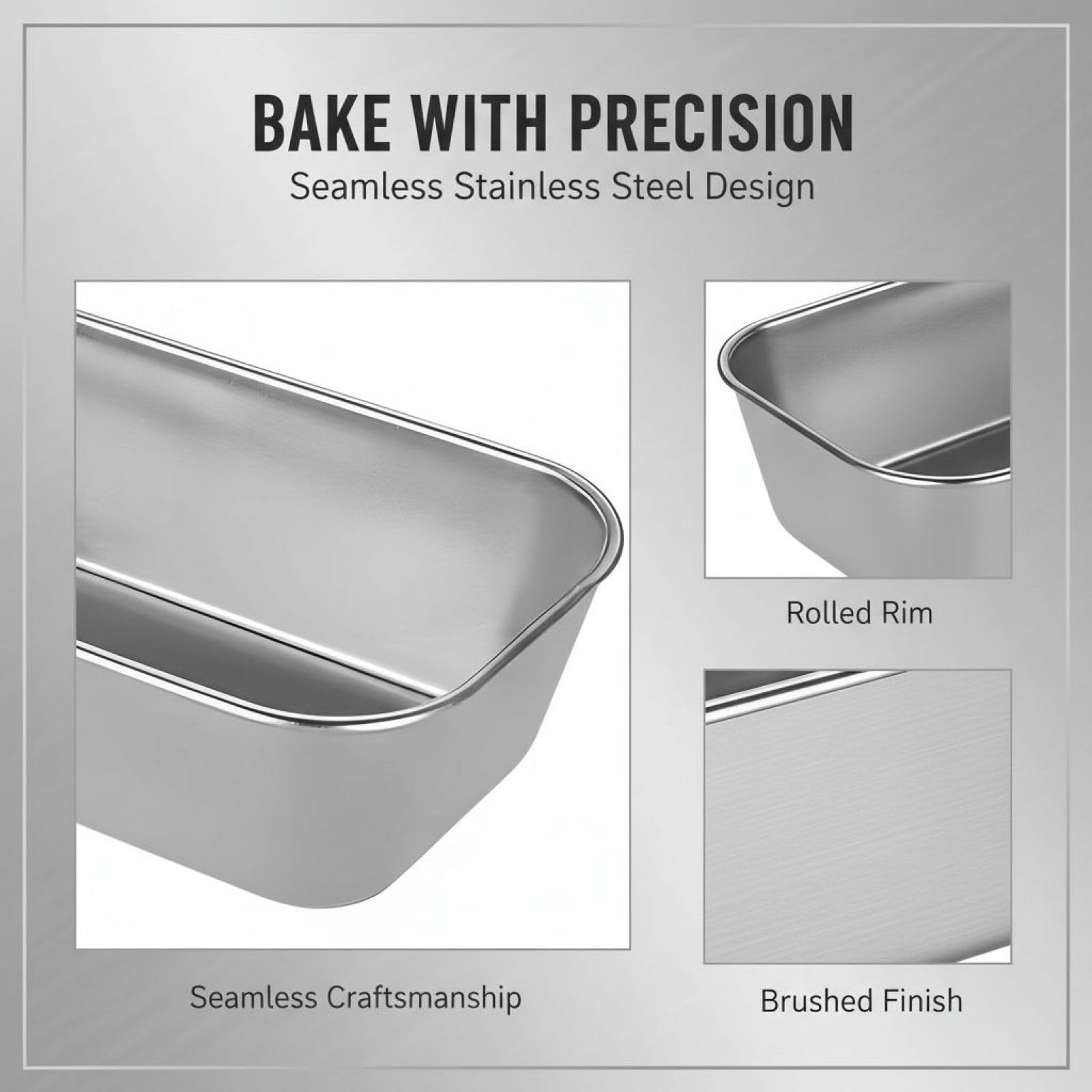 Lot de 6 mini moules à pain, acier inoxydable sans revêtement, moules à pain de viande empilables, 19 x 17 x 14 cm, pour pains, gâteaux et préparations maison, adaptés au four