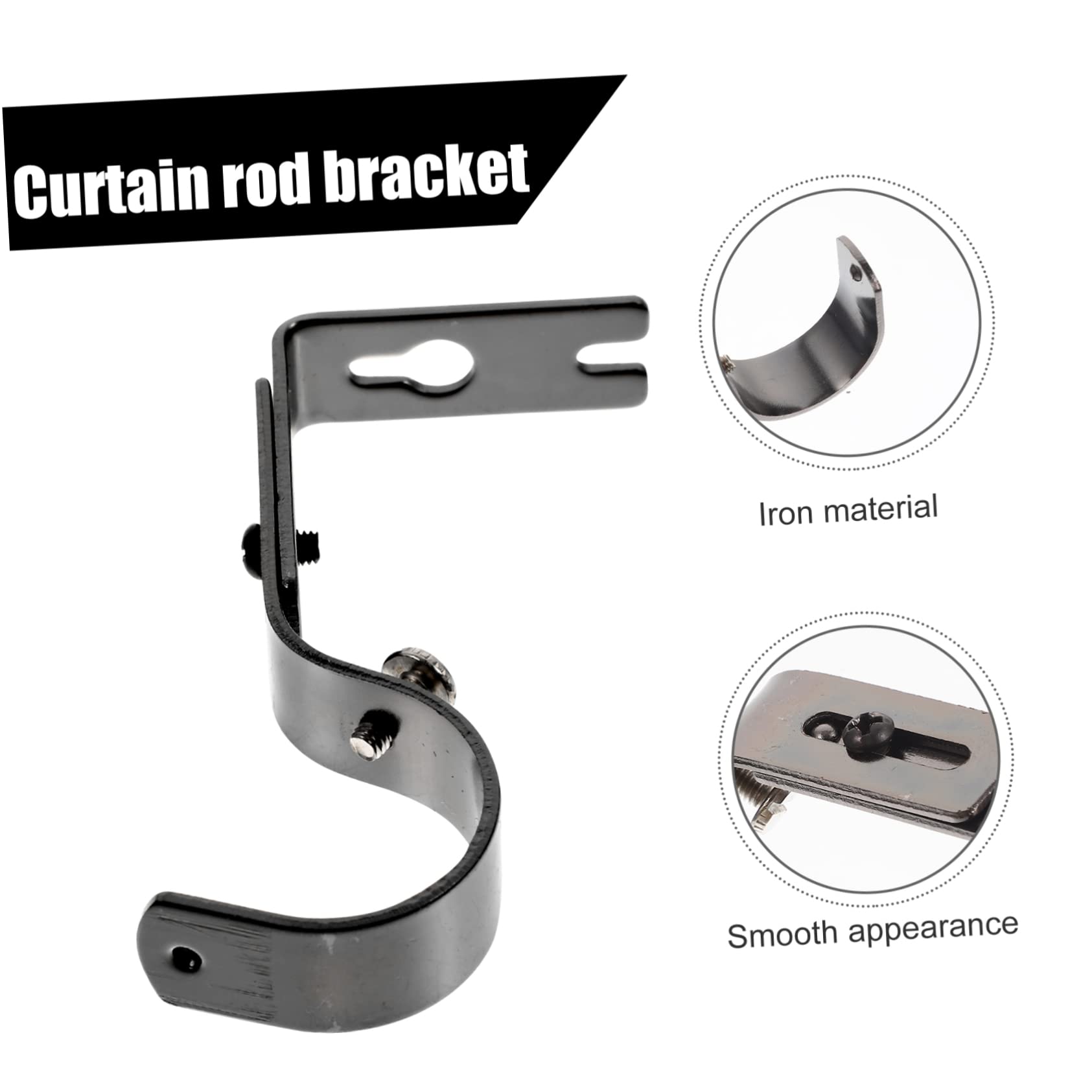 ABOOFAN 8 Pièces Support de Tringle à Rideau Support Rideaux Support Tringle Rideaux Support Tringle a Rideaux Support Tringle à Rideaux Coup Unique Brancher Poteau Lourd Support en Fer