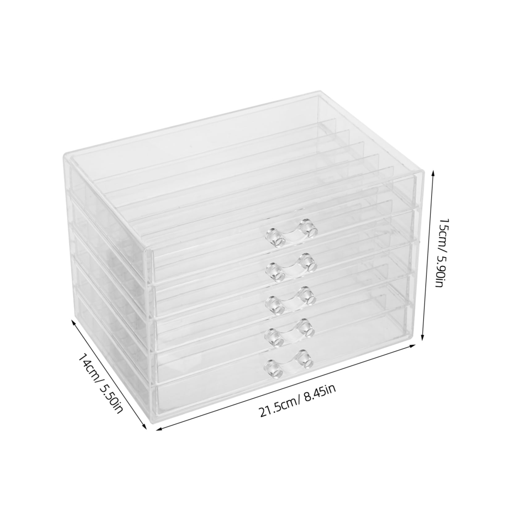 VALICLUD Organizador de Collares y Diseño Antienredos 5 Cajones Transparentes de Plástico Gran Capacidad Caja Joyero para Mujer y Niña para Collares y Cadenas