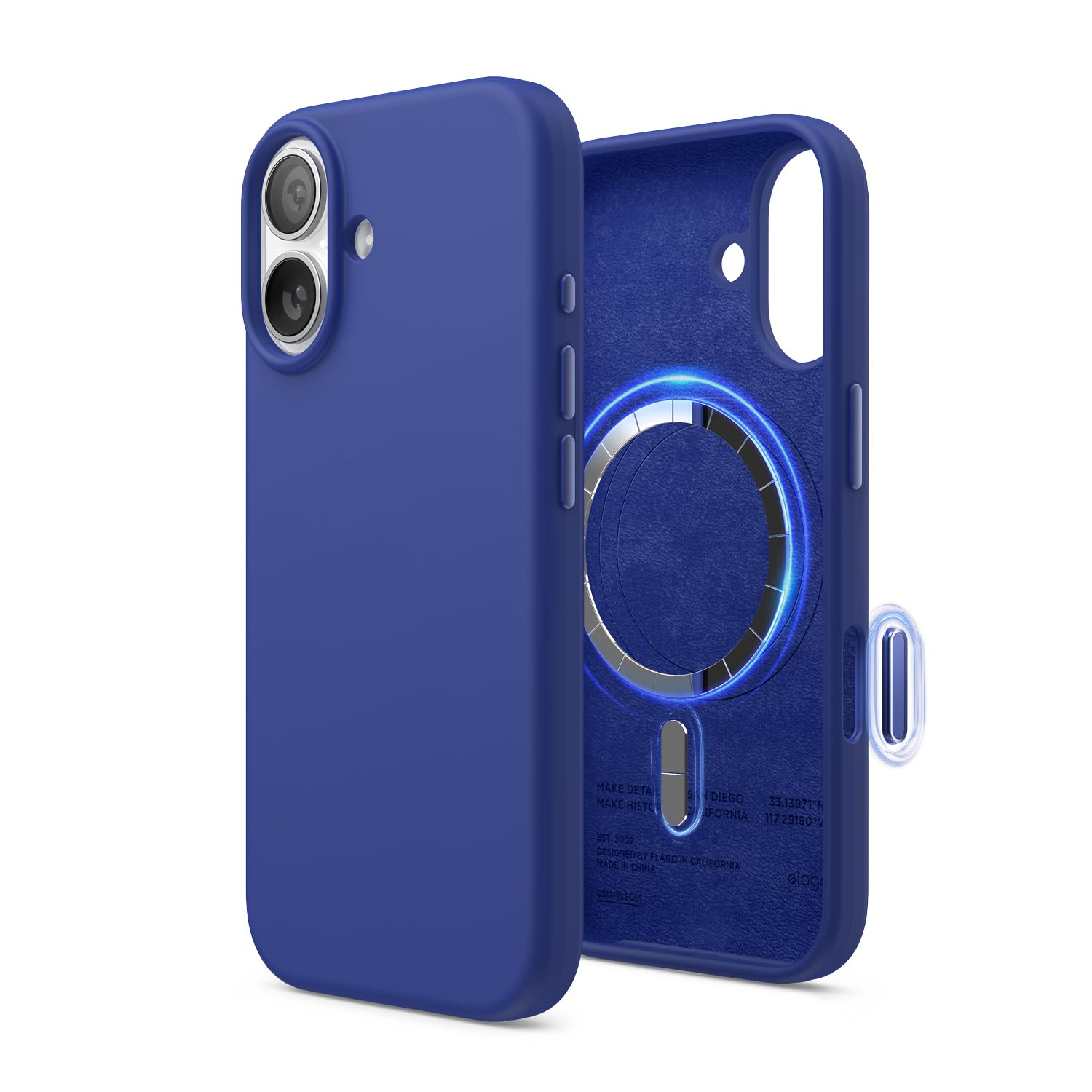 elago Cover Magnetica in Silicone Liquido per iPhone 17 (6,3") – Compatibile con MagSafe, Antiurto, Sottile, Finitura Soft-Touch (Blu Cobalto)