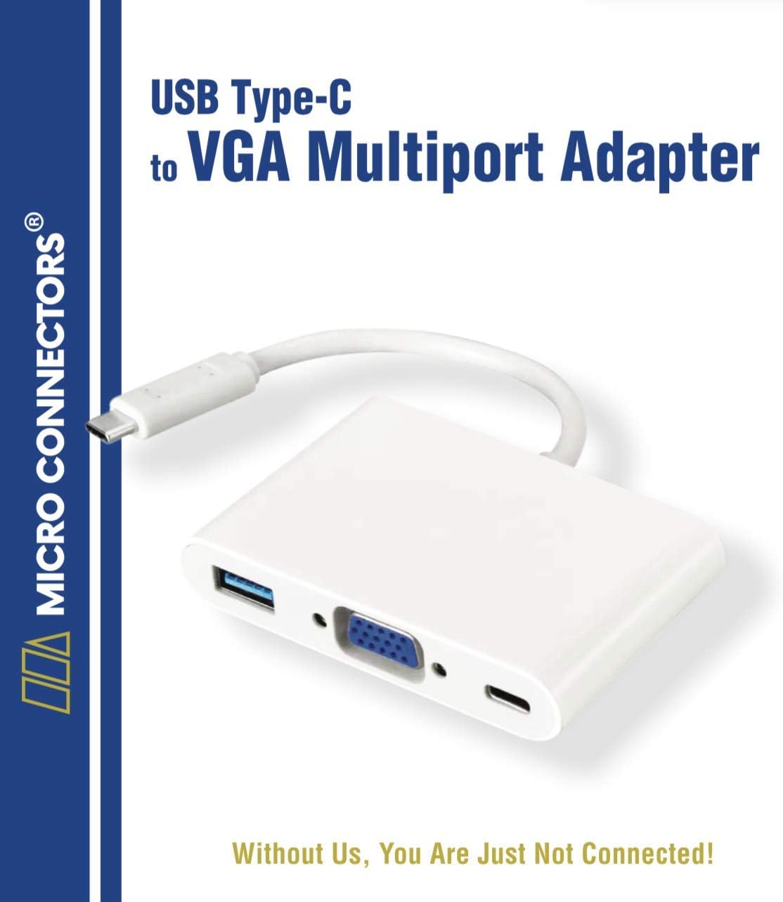 Micro Connectors USB-C to VGA Multiport Adapter - White (USB31-UCVGAU3)