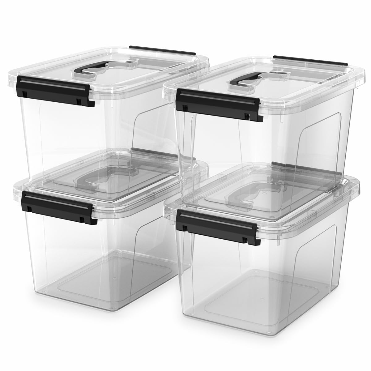 Amazon.com - YYXB 4 Pack Plastic Storage Bins with Lids and Handle