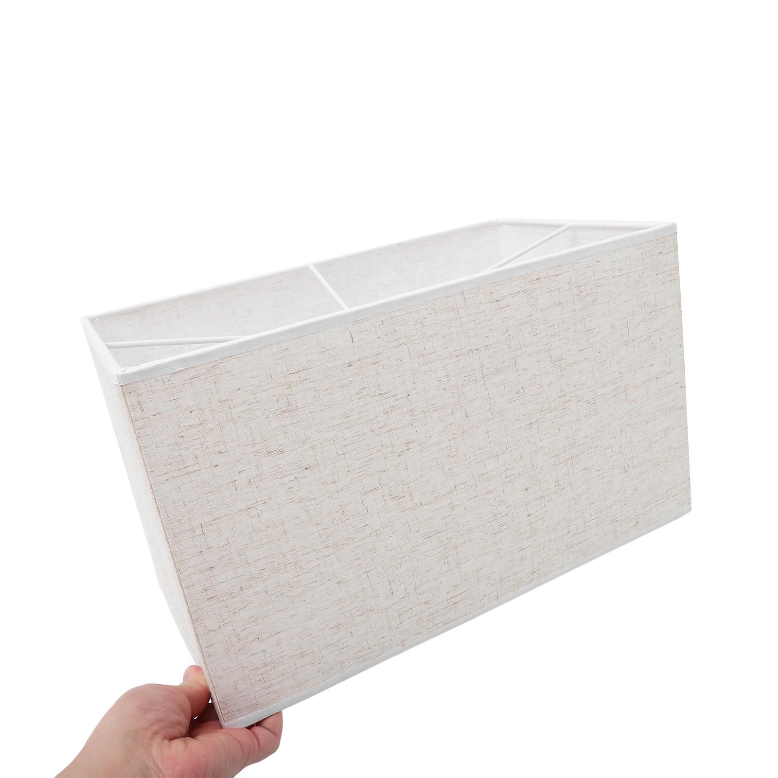 Paralume Rettangolare in Stoffa per Lampada da Tavolo E27 Beige | Installazione Semplice, Effetto Decorativo, per Camera da Letto e Studio