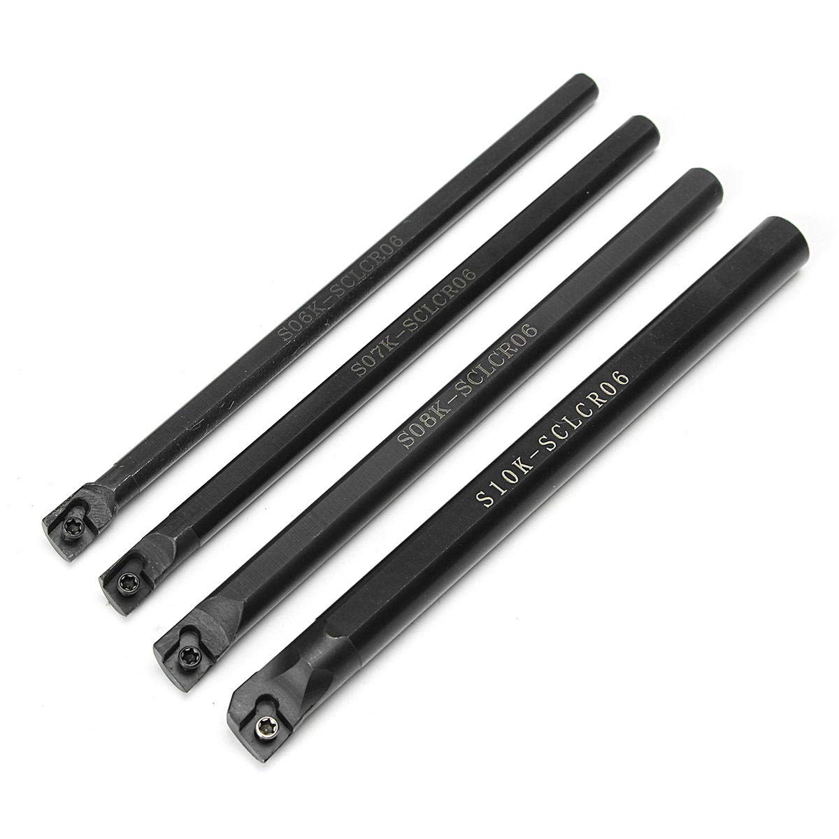 Portautensili Per Alesatura S06K-SCLCR06 Con 10 Inserti CCMT060204, Tornio, Acciaio