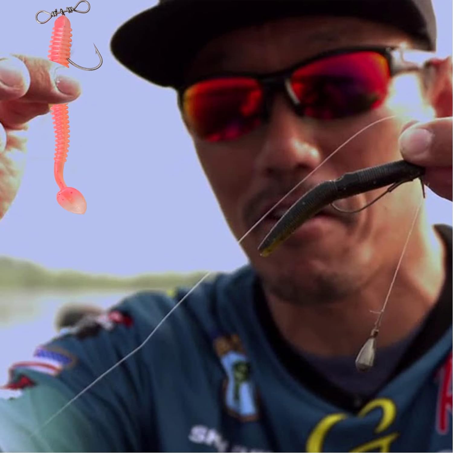 50 sztuk haczyków wędkarskich Drop Shot z kołem Dropshot i przegubem obrotowym, 360 stopni, haczyki do łowienia ryb na okonie, karpie, okonie, sumy