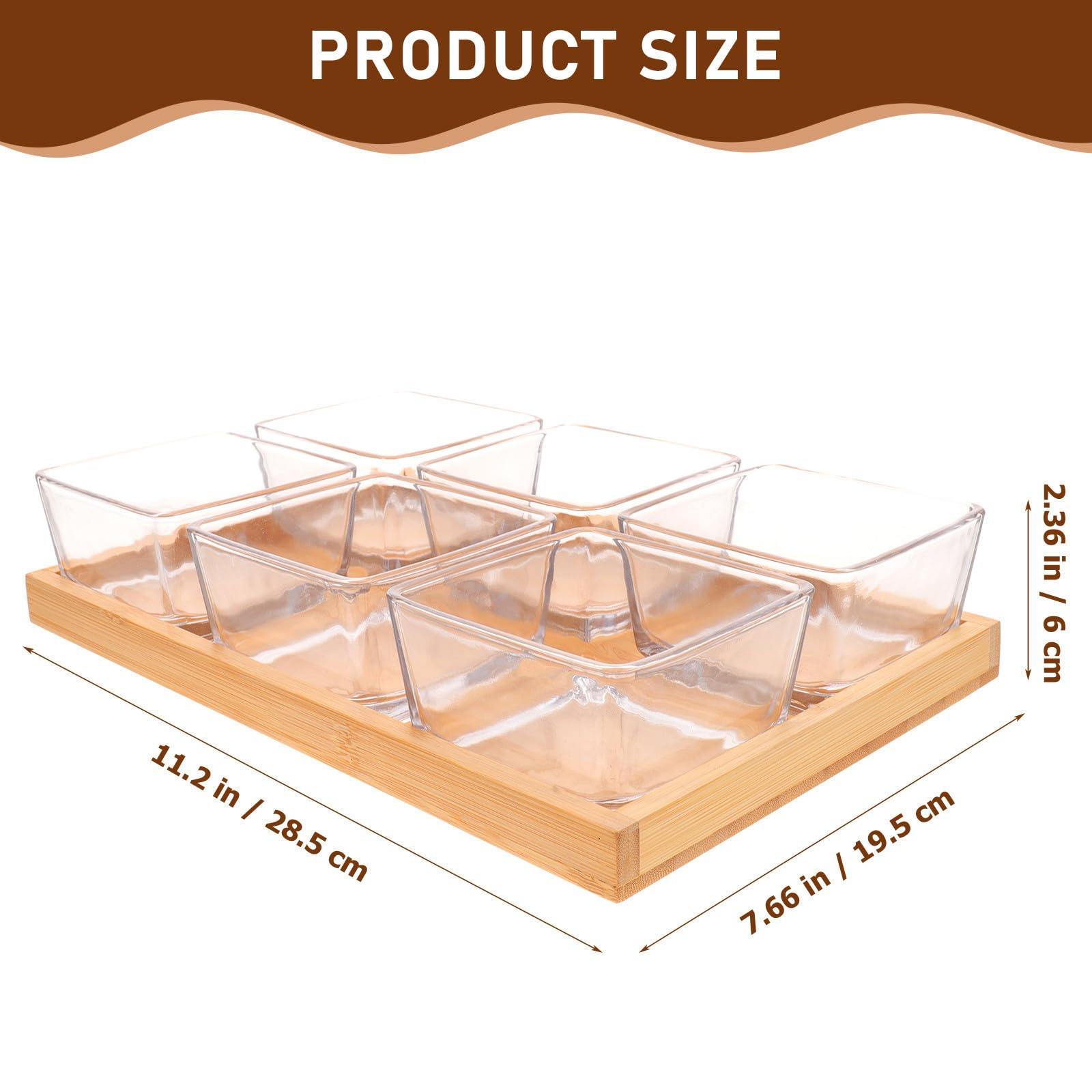 SOLUSTRE Plateau à Collation Compartimenté 6 Pièces et Verre