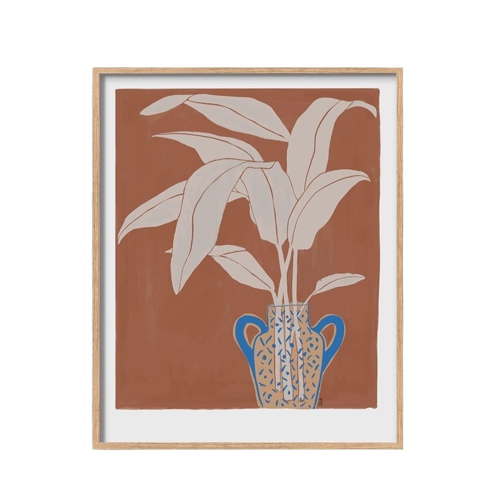 Graiting 1pc Botanical Wall Art Flower Turtleback Bamboo Ficus Chinensis Prints Home Bedroom Decor