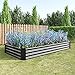 FOUBAM Hochbeet Metall,Hochbeet Garten Pflanzkübel Blumenkasten 232x114x30cm Pflanzkasten Terrassen Gemüsebeet Pflanzbeet Verzinktem Hochbeete für Garten Metall Kaufen Cortenstahl Schwarz