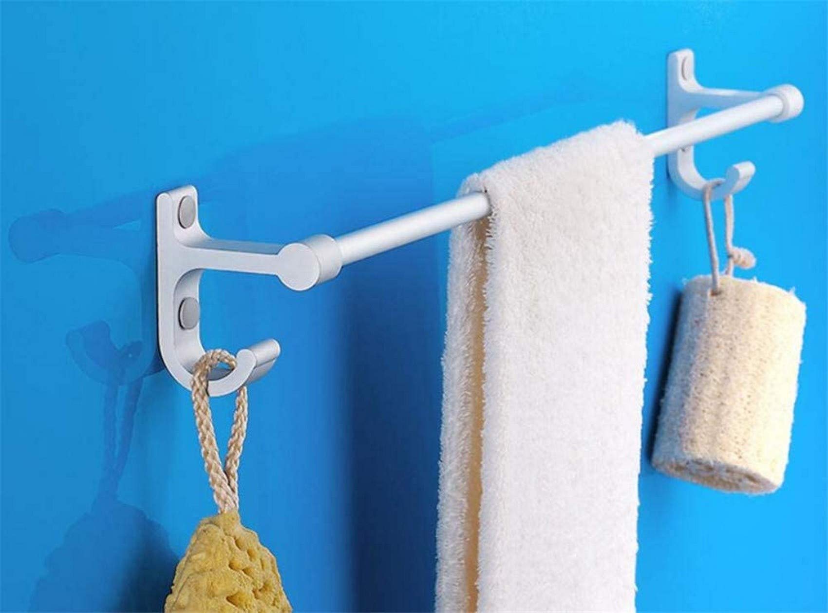 FGXHHS Space aluminum Towel rack,Rust Durable towel bar,Single pole Bold rack For Bathroom Kitchen Office.Punch-A 40cm(16inch)