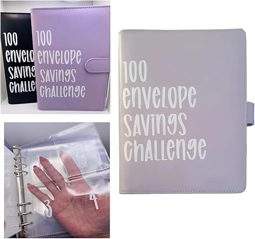 Carpeta de desafío de 100 sobres Una manera fácil y divertida de ahorrar $5,050 Carpeta de desafíos de ahorro, carpeta de presupuesto con sobres