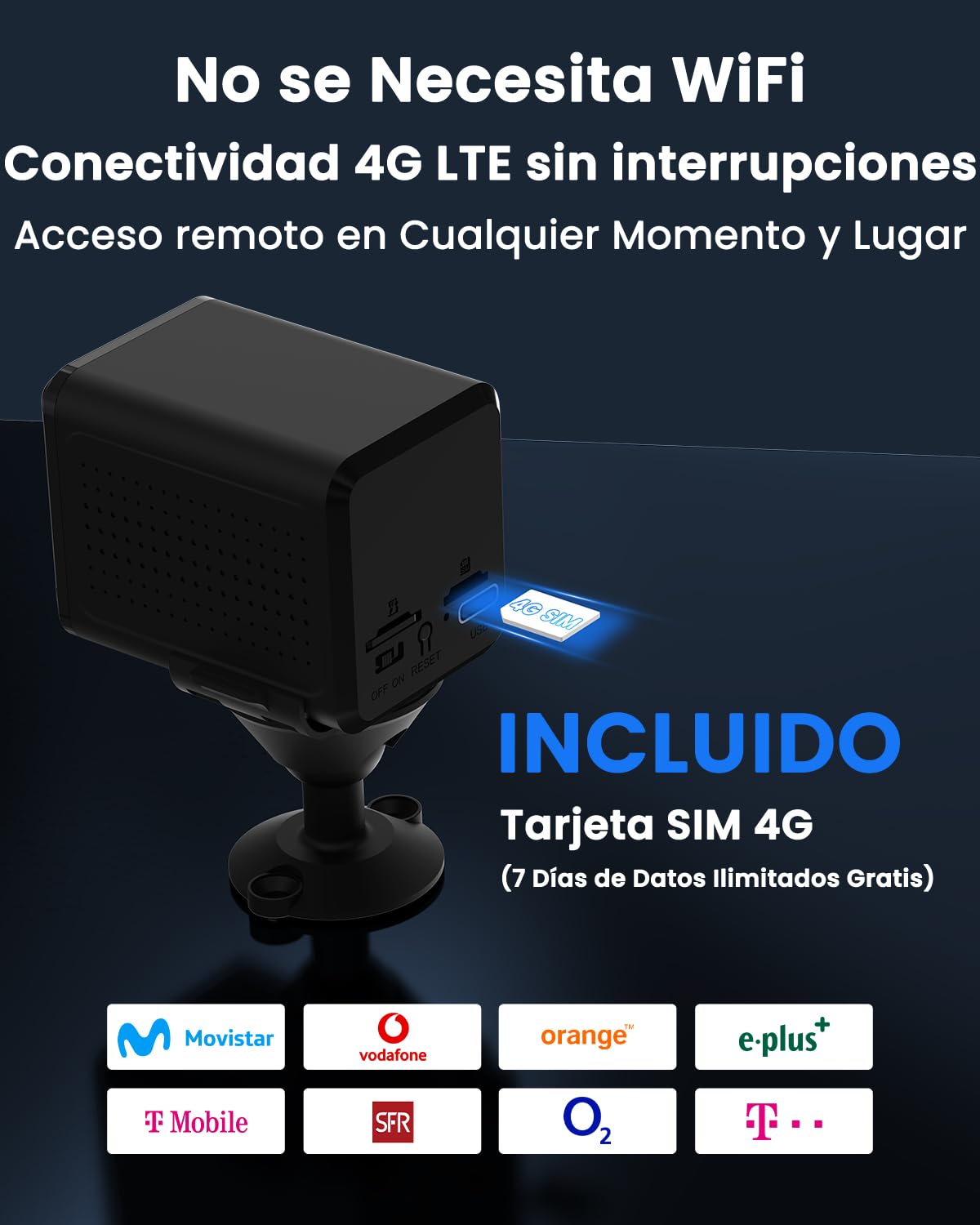 Bextgoo Camara Vigilancia SIM, 4G LTE Videovigilancia sin Internet con Tarjeta SIM, 2K Mini Camara Vigilancia sin WiFi, Bateria 5200mAh, Detección Movimiento, Visión 160°, 2K Vision Nocturna