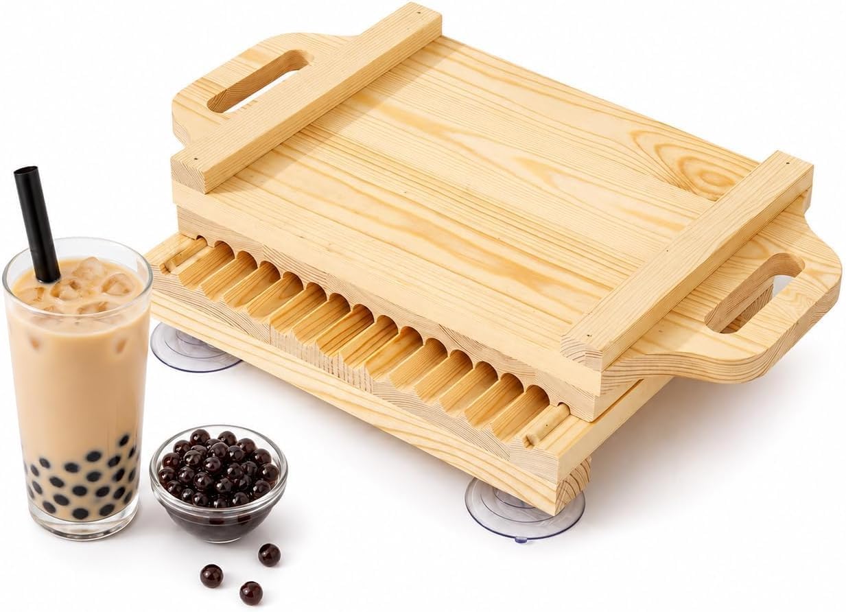 Tapioca Machine à fabriquer des perles manuelles avec double poignée et design à déflecteur coulissant, forme des perles de 15 mm à 22 mm, parfaite pour le thé aux perles et les desserts