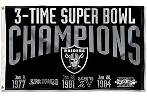 Las Vegas Raiders 3x Super Bowl Champions Flag
