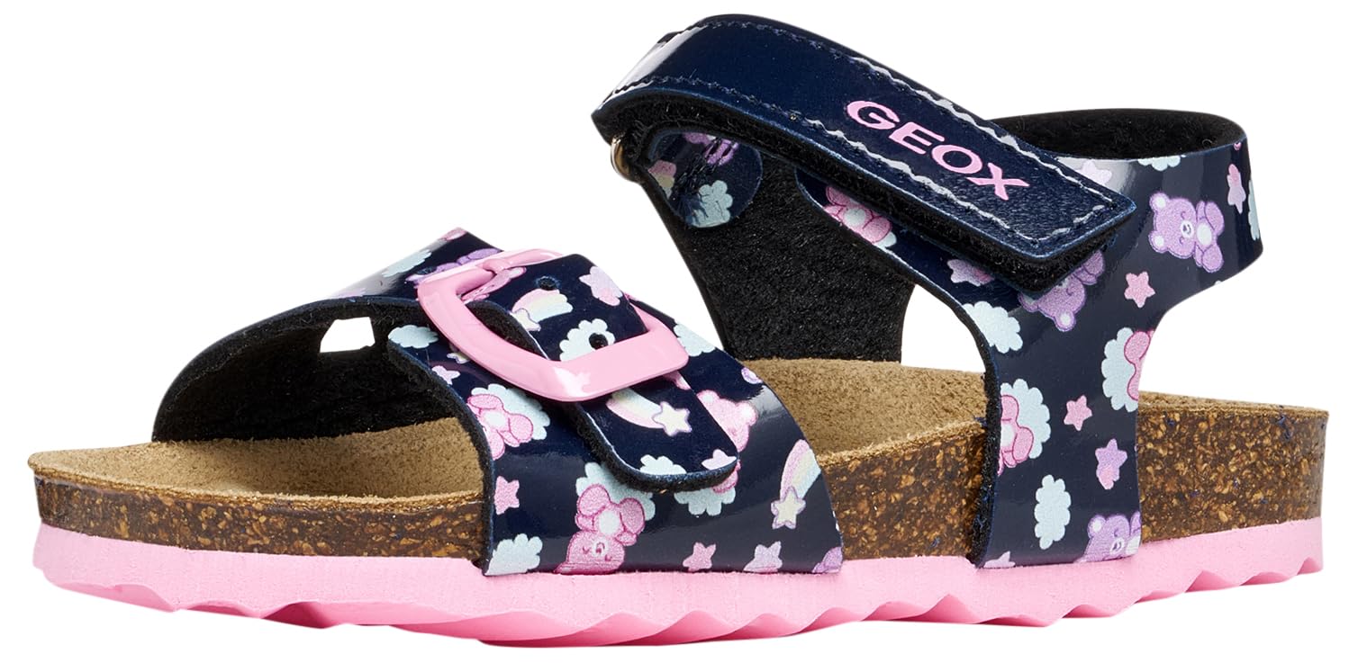 Geox Sandali da bambina B CHALKI Girl Navy/Multicolor, 27 EU