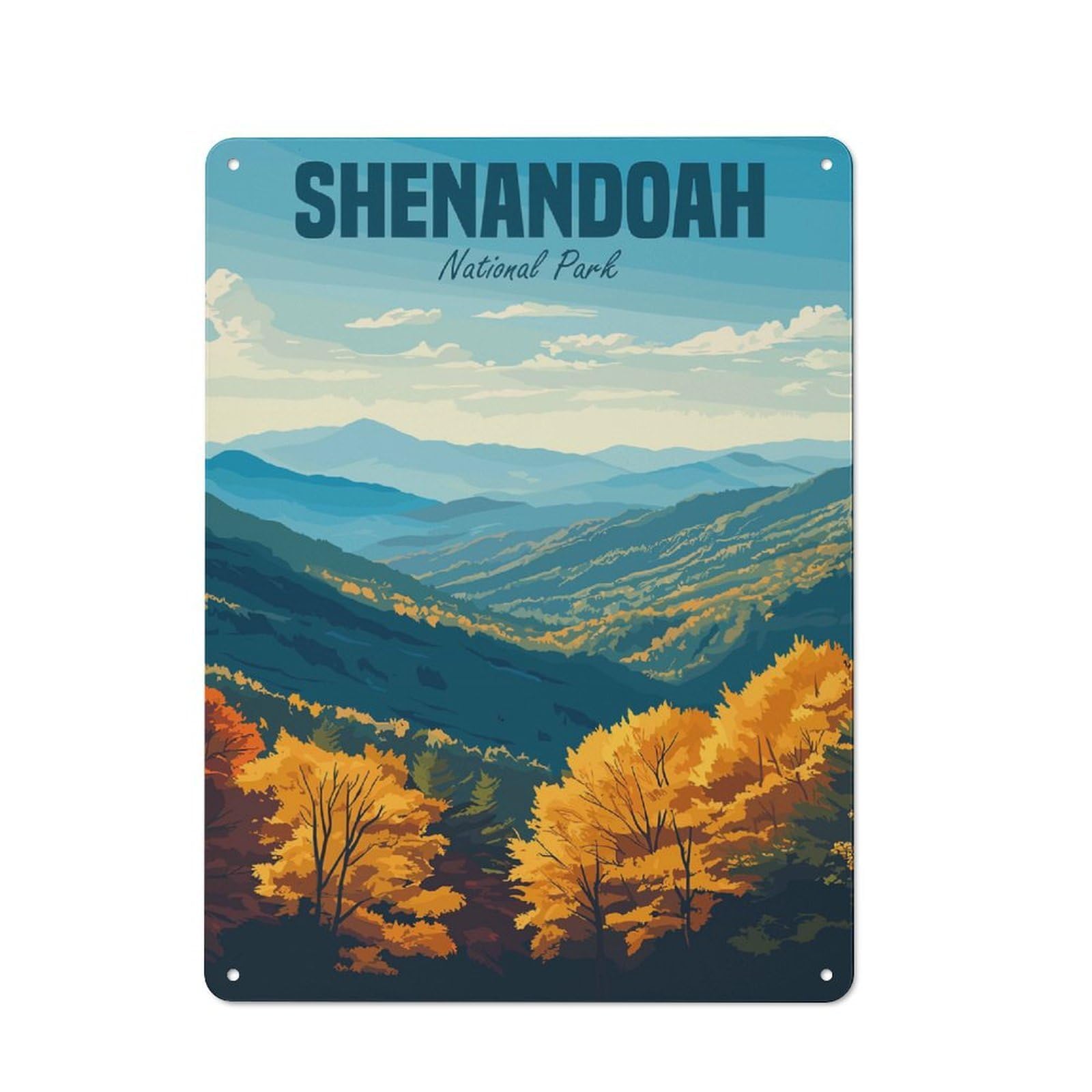 Junmoney Style-13 Smart Shenandoah National Park(2) Office Metal Sign 40X30cm, Creative Space Decor For Home Office, Reading Corner Or Bedroom