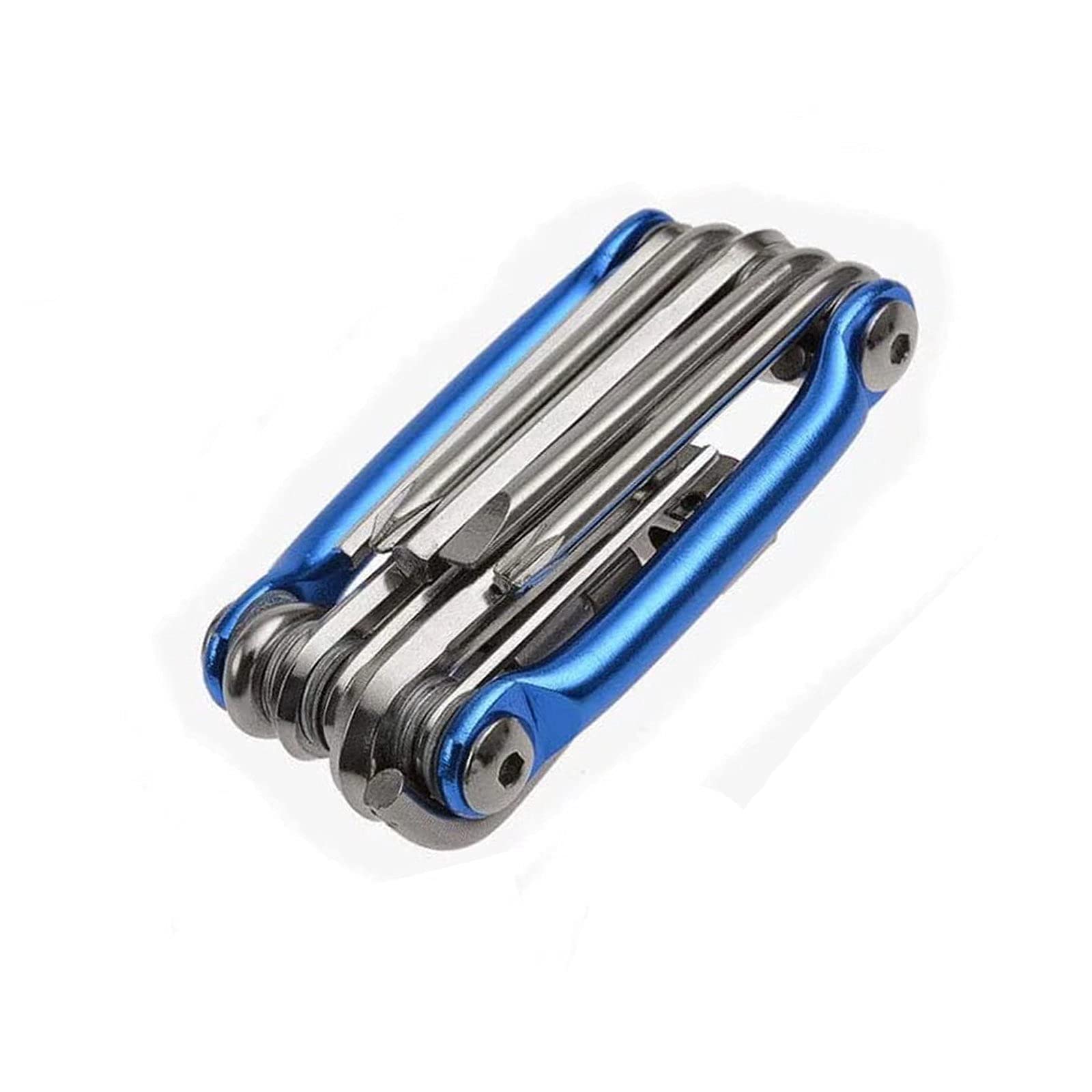Multiusos Bici Herramientas, Multiherramienta Bici, Mini Bici Plegables Herramientas 11 en 1 Multifunción Bicicleta Reparacion Herramientas Mantenimiento Herramientas Kit (Azul)