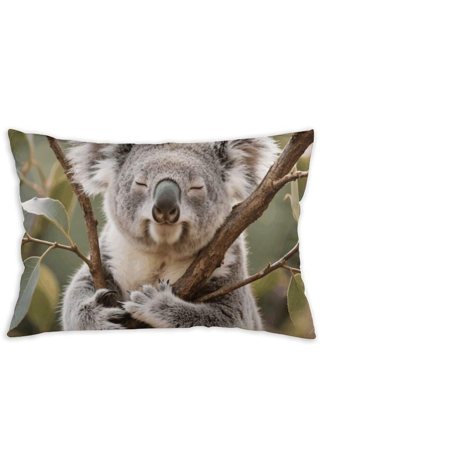 FodPand Decorative Throw Pillow Covers 12x20 Short Plush Koala Body Pillowcase Cushion Cases with Invisible Zipper Rectangle Lumbar Pillow Shells for Sofa Couch Chair Bed Home Decor
