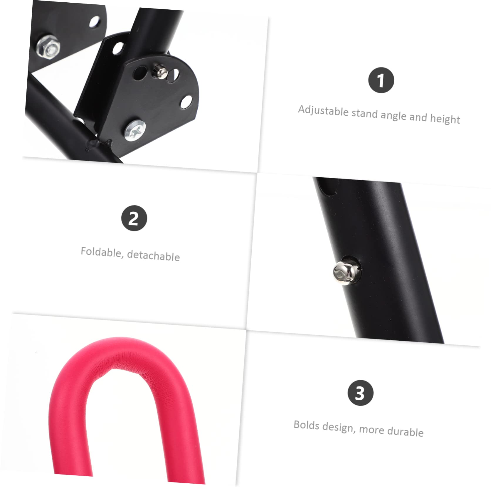 YARNOW Telaio Supporto Auto Bilanciata Portabiciclette da Parete Pedali Ciclismo Scooter Garage Portabiciclette Cavalletto Stare in Piedi Portabici Posteriore Calcio Metallo Rosso