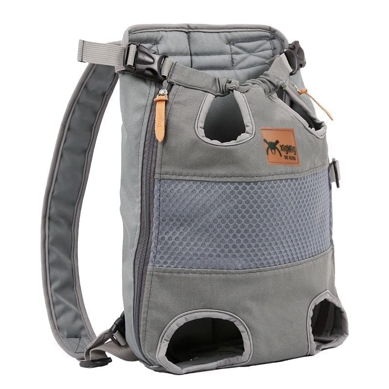 Xigwig Pet Carrier Backpack Adjustable Puppy Cat Dog with Wide Straps Shoulder Pads Carrier Backpack Travel Bag, for Small Medium Pet (Grey, Small 3)