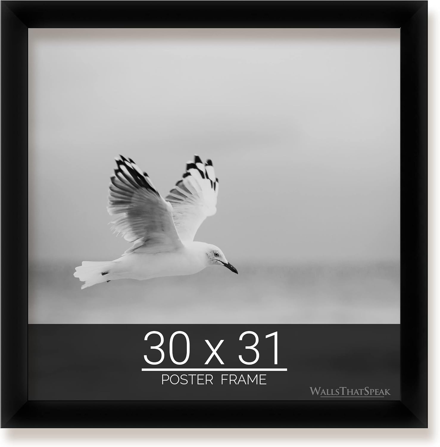 wallsthatspeak 30x31 Black Picture Frame for Puzzles Posters Photos or Artwork