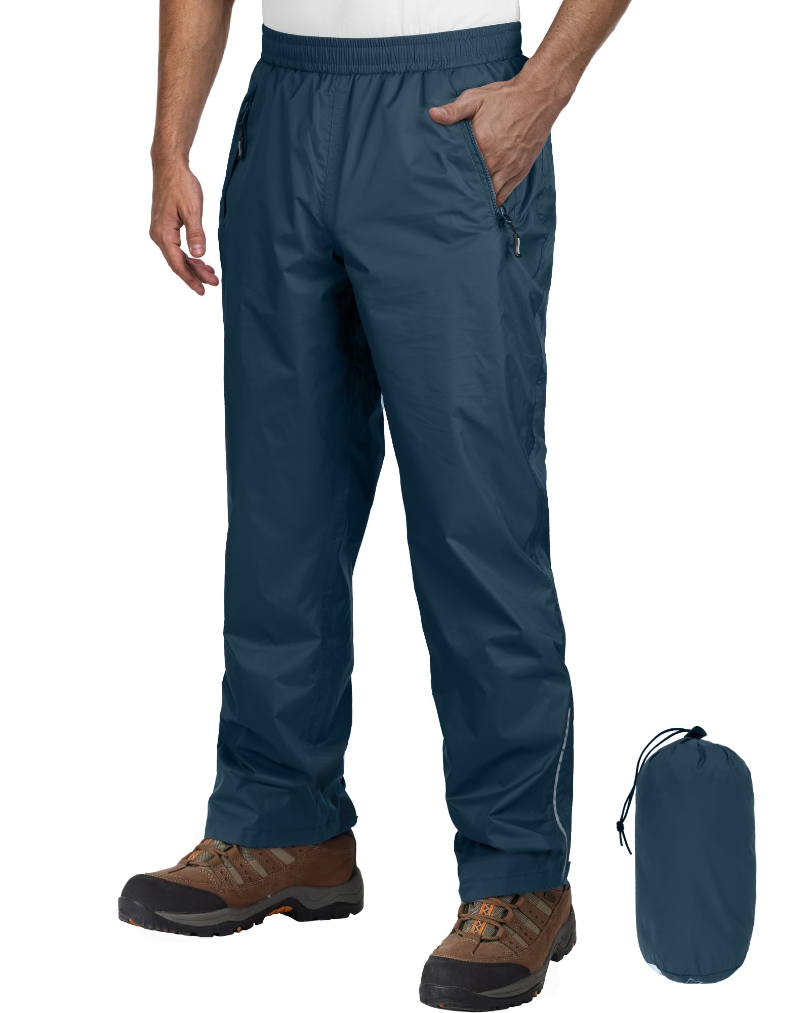 Outdoor Ventures Herren Regenhose Fahrrad Wasserdicht Atmungsaktiv Überziehhose Winddicht Outdoorhose Wanderhose Winddicht Leichte Trekkinghose Packbar