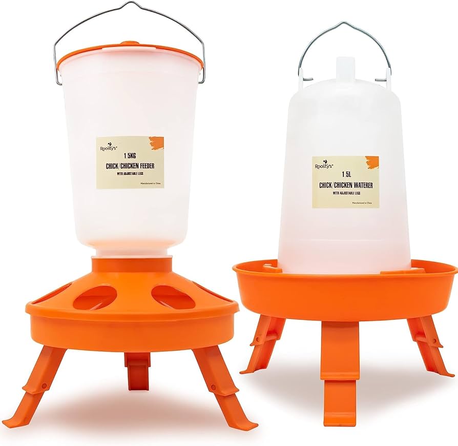 Amazon | ELEOPTION 鶏 自動給水器 フィーダー 自動給餌器 家禽