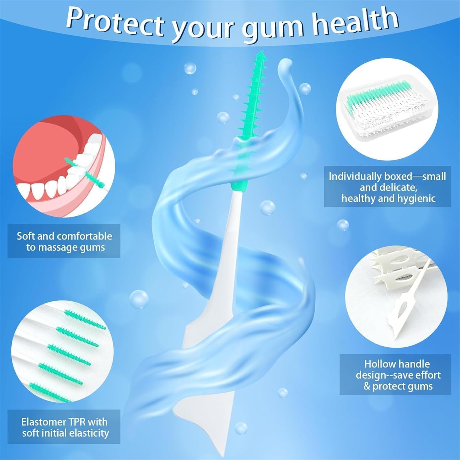 Silverflix Dental Toothpicks for Teeth Cleaning & Oral Care | Double-Sided Interdental Picks with Soft Grip | Removes Food Particles & Plaque | Portable Tooth Cleaning Sticks for Home, Office & Travel (40pcs ) 4