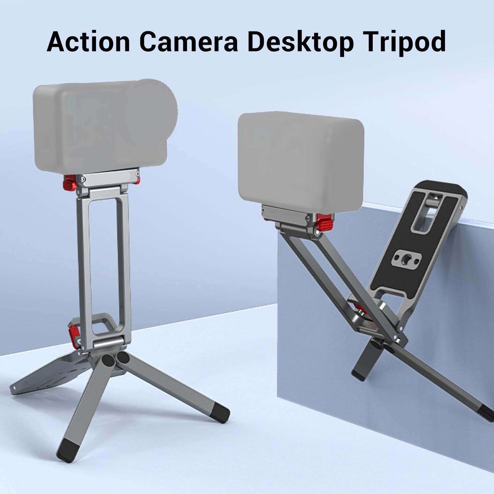 Yctze Treppiede per Action Camera per Action 6 Nano Magnetic Pieghevole | Lega di Alluminio, Impugnatura in Silicone, Supporto Magnetico, Adatto per Nano, Filettatura da 1/4 di Pollice, per Esterni