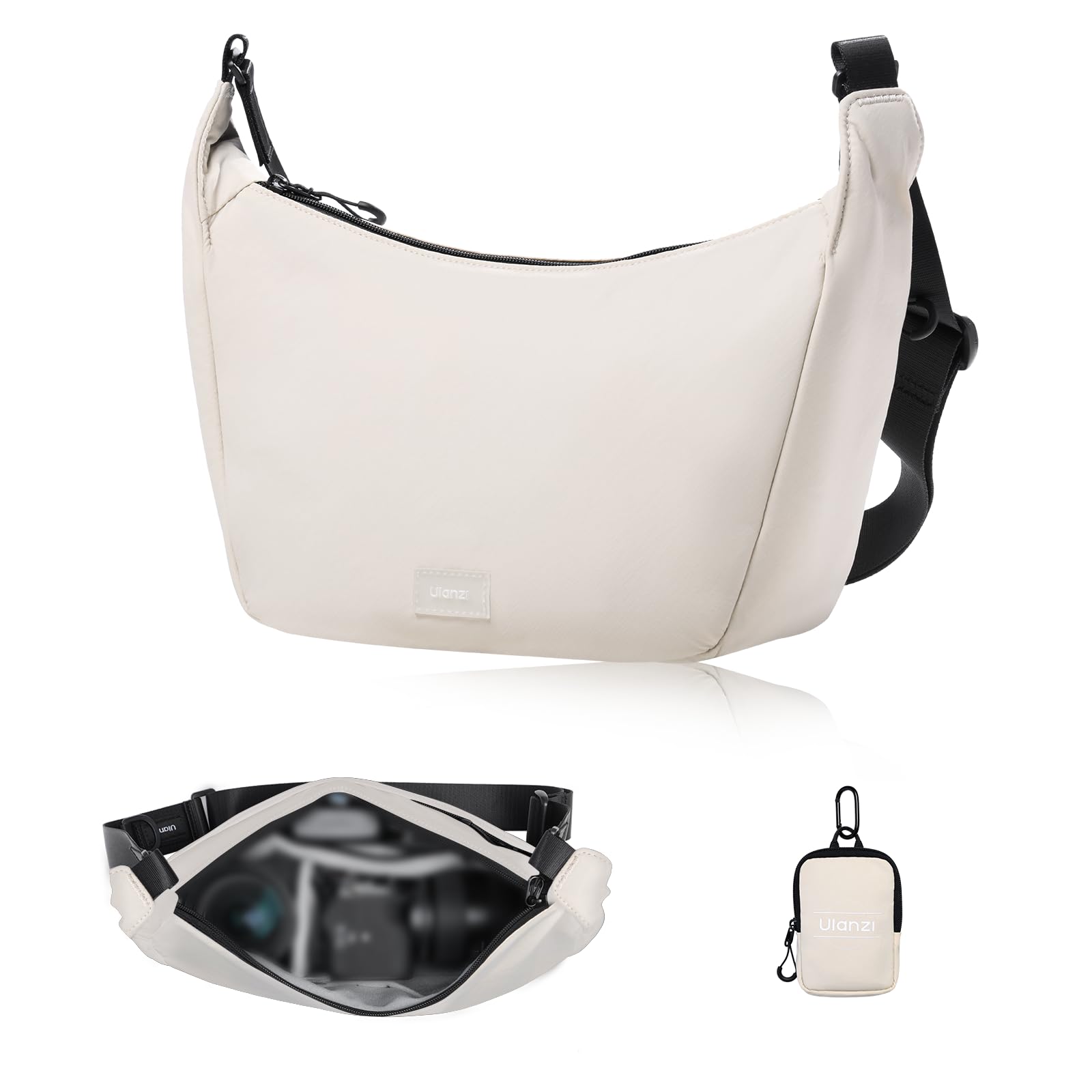 ULANZI Camera Bag Shoulder Sling Stylish with Partitions Lightweight Storage for DSLR Camera Accessories Travel Outdoor Photography,Gray-image-46