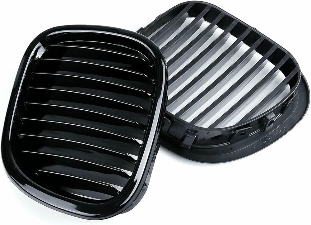 Auto-Frontgrill, glänzend schwarz, Frontniere, Doppellamelle, Autozubehör, Kühlergrill passt für BMW Z3 1996 1997 1998 1999 2000 2001 2002