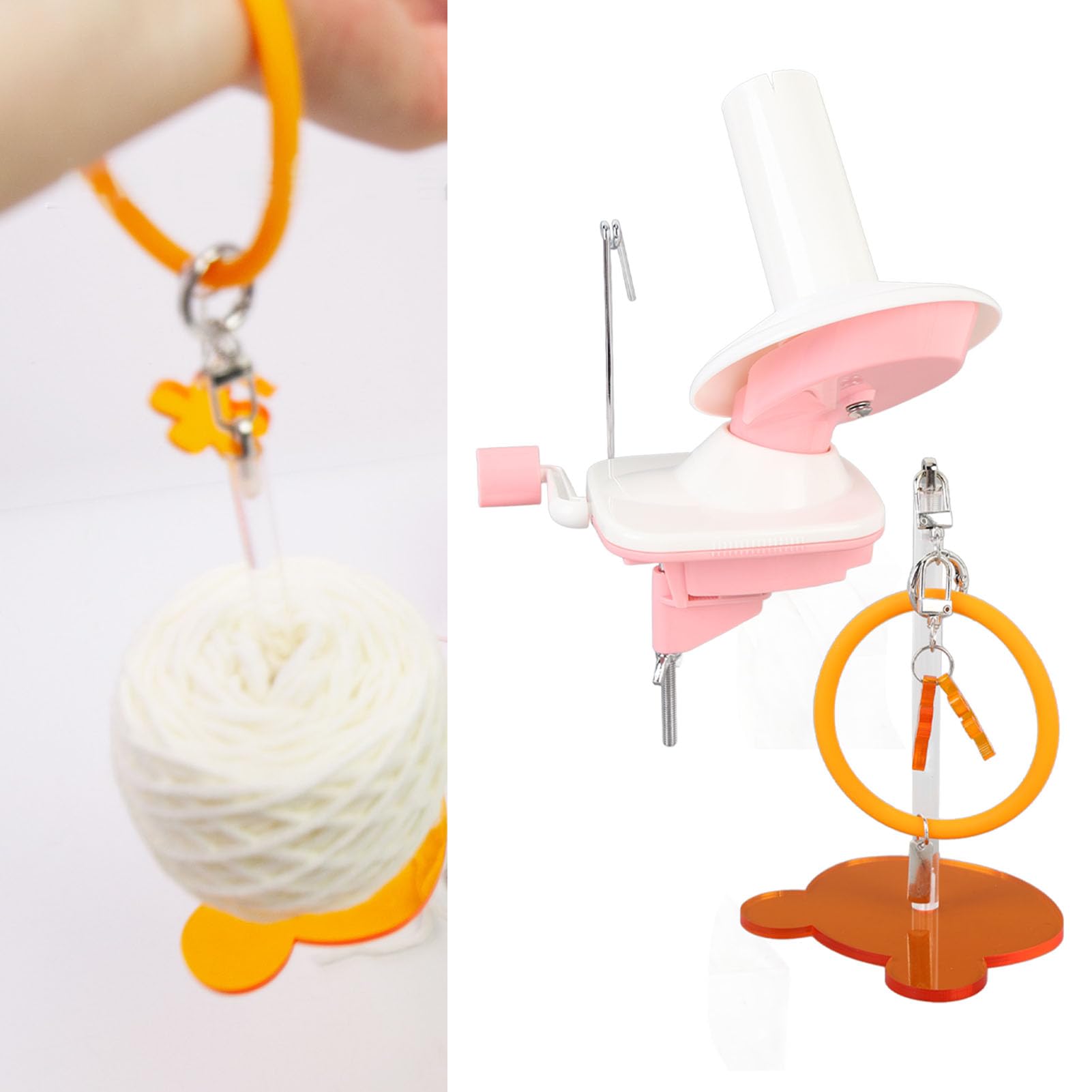 Bobinadora de bolas de hilo para crochet, hilandero de hilo manual, instalación Simple, bobinadora de pasteles de hilo